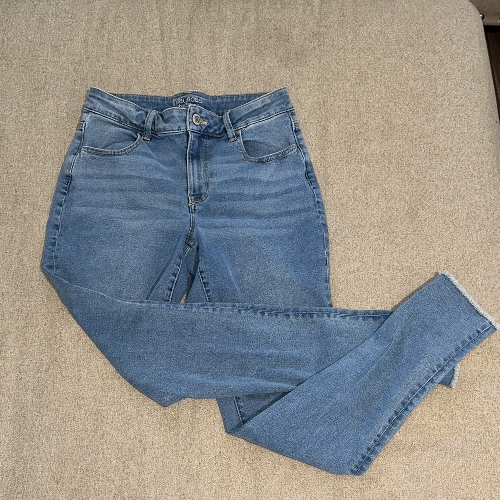 Maurices Denim Skinny Raw Hem Jeans in Classic Blue